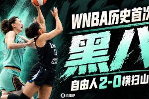 WNBA历史首次黑八！8号种子自由人2-0横扫山猫 韩旭6分2板！