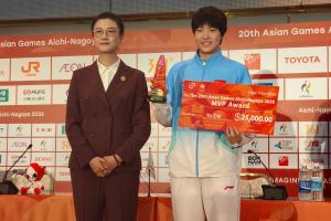 天才少女!官方:13岁于子迪当选亚运女子MVP!亚运史上最年轻MVP