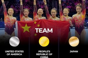 时隔20年登顶！中国体操女团0.233分险胜美国夺冠，终结对手7连冠