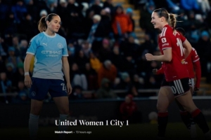 曼市女足德比：曼联1-1曼城，特兰89分钟帮助红魔绝平
