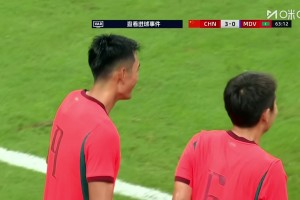 12分钟戴帽！王子铭禁区抢点破门，国足3-0领先马尔代夫