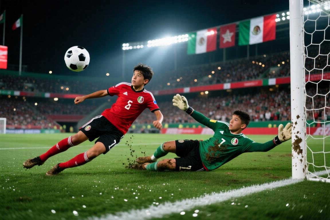 U17国足0-1落后！墨西哥球员中路包抄打破僵局